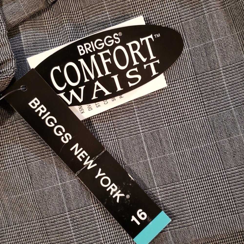 Briggs of New York Plaid Pant size 16 NWT